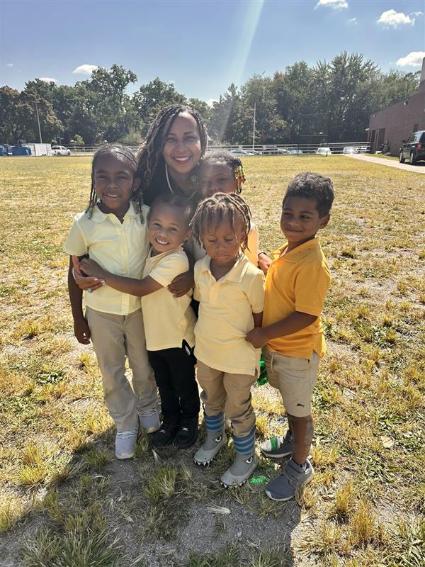 students pictured with the principal